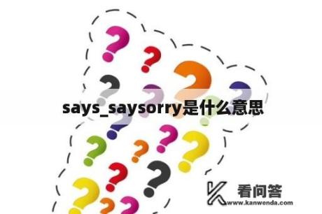  says_saysorry是什么意思