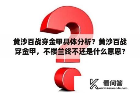 黄沙百战穿金甲具体分析？黄沙百战穿金甲，不楼兰终不还是什么意思？