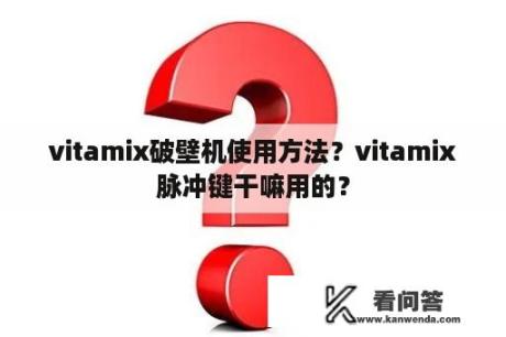 vitamix破壁机使用方法？vitamix脉冲键干嘛用的？
