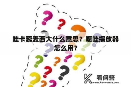 哇卡藜麦西大什么意思？嘎哇播放器怎么用？