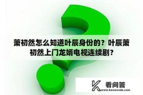 萧初然怎么知道叶辰身份的？叶辰萧初然上门龙婿电视连续剧？