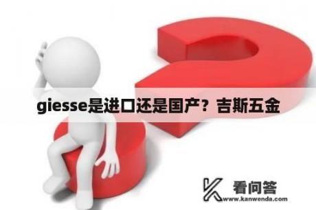 giesse是进口还是国产？吉斯五金