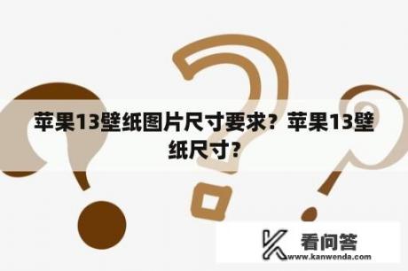 苹果13壁纸图片尺寸要求？苹果13壁纸尺寸？