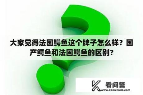 大家觉得法国鳄鱼这个牌子怎么样？国产鳄鱼和法国鳄鱼的区别？