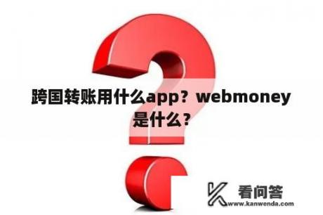 跨国转账用什么app？webmoney是什么？