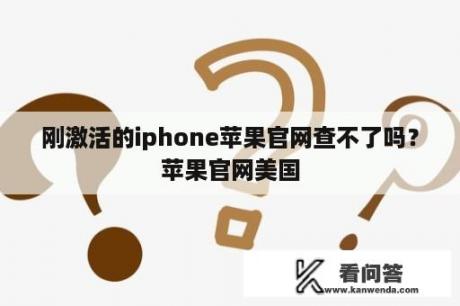 刚激活的iphone苹果官网查不了吗？苹果官网美国