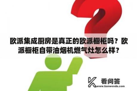 欧派集成厨房是真正的欧派橱柜吗？欧派橱柜自带油烟机燃气灶怎么样？