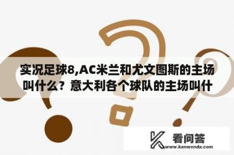 实况足球8,AC米兰和尤文图斯的主场叫什么？意大利各个球队的主场叫什么？