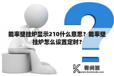 能率壁挂炉显示210什么意思？能率壁挂炉怎么设置定时？