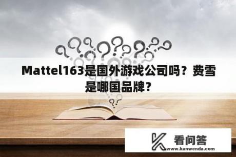 Mattel163是国外游戏公司吗？费雪是哪国品牌？