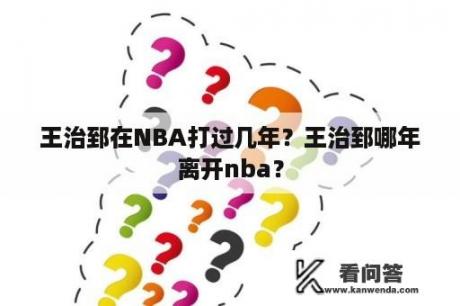 王治郅在NBA打过几年？王治郅哪年离开nba？