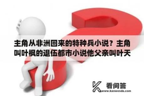 主角从非洲回来的特种兵小说？主角叫叶枫的退伍都市小说他父亲叫叶天战？