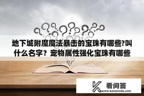 地下城附魔魔法暴击的宝珠有哪些?叫什么名字？宠物属性强化宝珠有哪些？