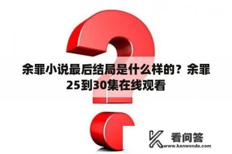 余罪小说最后结局是什么样的？余罪25到30集在线观看