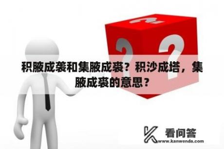 积腋成袭和集腋成裘？积沙成塔，集腋成裘的意思？