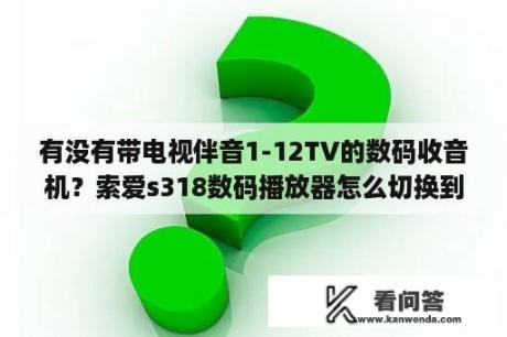 有没有带电视伴音1-12TV的数码收音机？索爱s318数码播放器怎么切换到收音机？