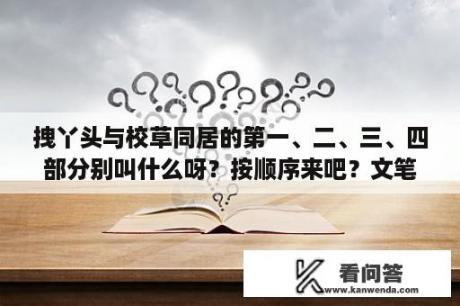 拽丫头与校草同居的第一、二、三、四部分别叫什么呀？按顺序来吧？文笔超好的青春校园小说,完结的？