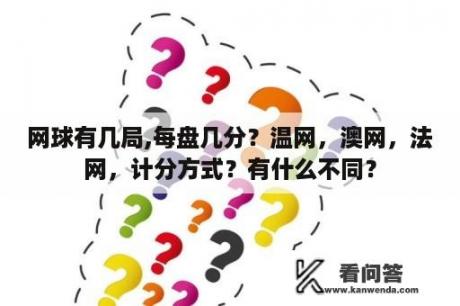 网球有几局,每盘几分？温网，澳网，法网，计分方式？有什么不同？