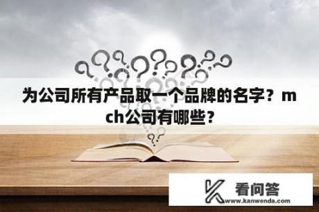 为公司所有产品取一个品牌的名字？mch公司有哪些？