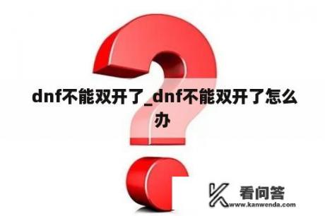  dnf不能双开了_dnf不能双开了怎么办