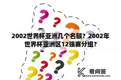 2002世界杯亚洲几个名额？2002年世界杯亚洲区12强赛分组？