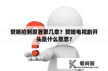 赘婿拍到原著第几章？赘婿电视剧开头是什么意思？