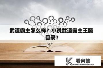 武道霸主怎么样？小说武道霸主王腾目录？