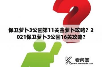 保卫萝卜3公园第11关金萝卜攻略？2021保卫萝卜3公园16关攻略？