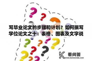 写毕业论文的步骤和计划？如何撰写学位论文之十：表格、图表及文字说明？