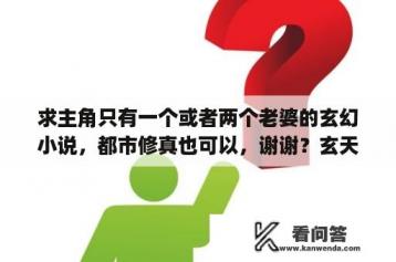 求主角只有一个或者两个老婆的玄幻小说，都市修真也可以，谢谢？玄天邪尊角色介绍(主要女主角)？