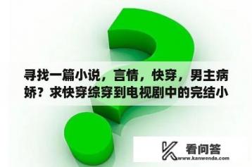 寻找一篇小说，言情，快穿，男主病娇？求快穿综穿到电视剧中的完结小说？