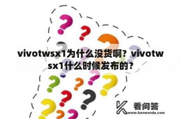 vivotwsx1为什么没货啊？vivotwsx1什么时候发布的？