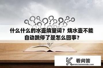 什么什么的水壶填量词？烧水壶不能自动跳停了是怎么回事？