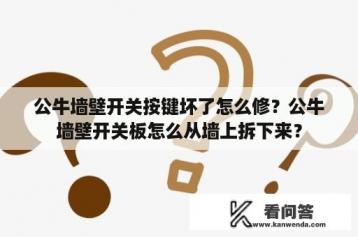 公牛墙壁开关按键坏了怎么修？公牛墙壁开关板怎么从墙上拆下来？