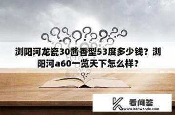 浏阳河龙瓷30酱香型53度多少钱？浏阳河a60一览天下怎么样？