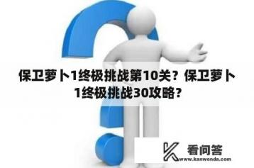 保卫萝卜1终极挑战第10关？保卫萝卜1终极挑战30攻略？