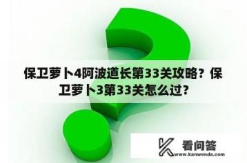 保卫萝卜4阿波道长第33关攻略？保卫萝卜3第33关怎么过？