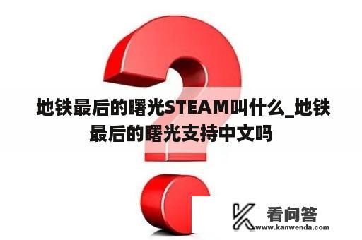  地铁最后的曙光STEAM叫什么_地铁最后的曙光支持中文吗