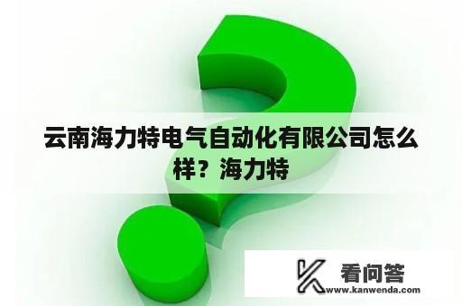 云南海力特电气自动化有限公司怎么样？海力特