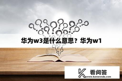 华为w3是什么意思？华为w1