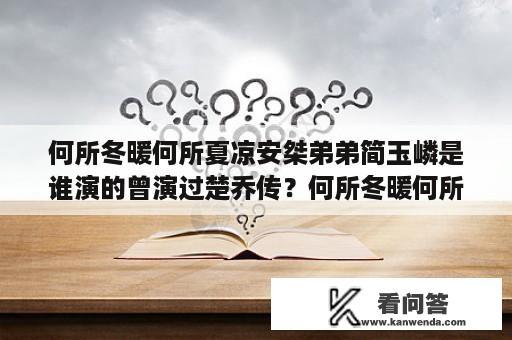 何所冬暖何所夏凉安桀弟弟简玉嶙是谁演的曾演过楚乔传？何所冬暖何所夏凉朴铮身份？