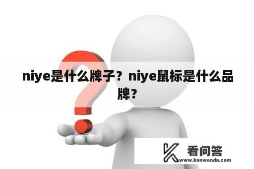 niye是什么牌子？niye鼠标是什么品牌？