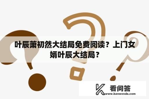 叶辰萧初然大结局免费阅读？上门女婿叶辰大结局？