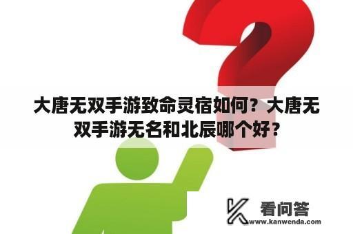 大唐无双手游致命灵宿如何？大唐无双手游无名和北辰哪个好？