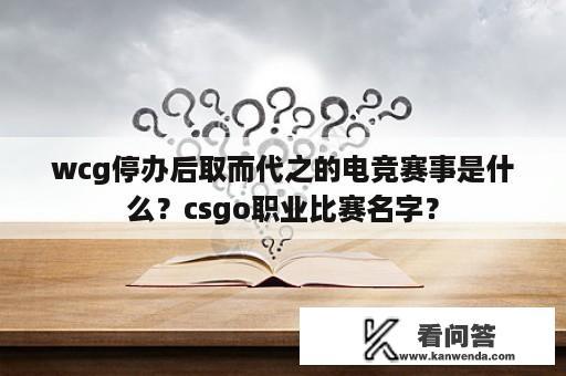 wcg停办后取而代之的电竞赛事是什么？csgo职业比赛名字？