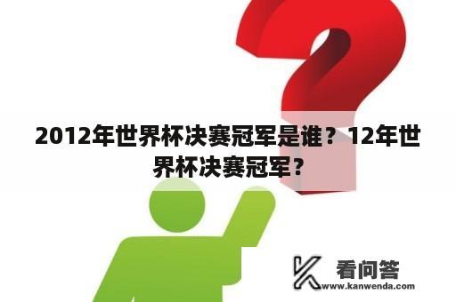 2012年世界杯决赛冠军是谁？12年世界杯决赛冠军？