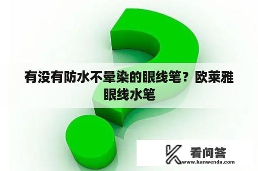 有没有防水不晕染的眼线笔？欧莱雅眼线水笔