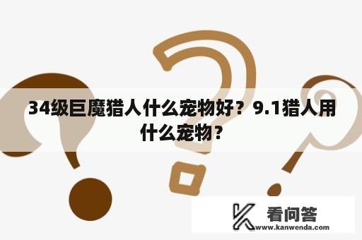 34级巨魔猎人什么宠物好？9.1猎人用什么宠物？