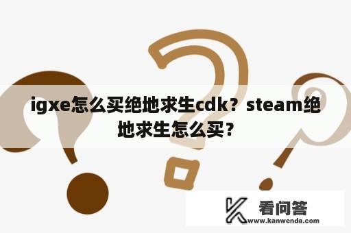 igxe怎么买绝地求生cdk？steam绝地求生怎么买？