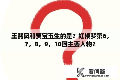 王熙凤和贾宝玉生的是？红楼梦第6，7，8，9，10回主要人物？